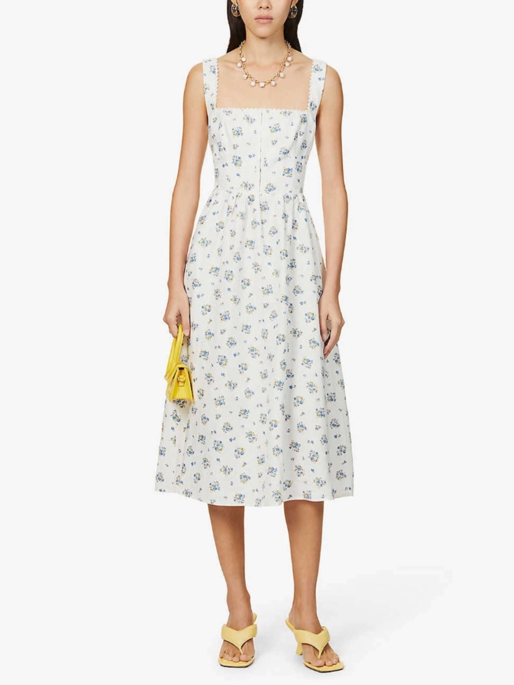 NEW Reformation Tagliatelle Linen Dress Blaire 12
